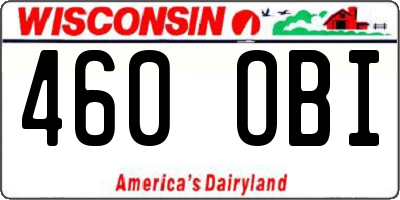 WI license plate 460OBI