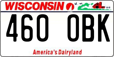 WI license plate 460OBK
