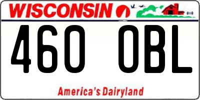 WI license plate 460OBL