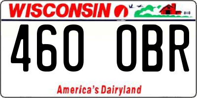 WI license plate 460OBR