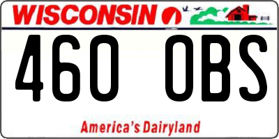 WI license plate 460OBS