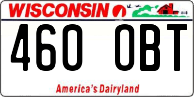 WI license plate 460OBT
