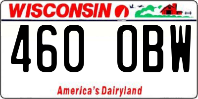 WI license plate 460OBW