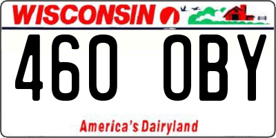 WI license plate 460OBY