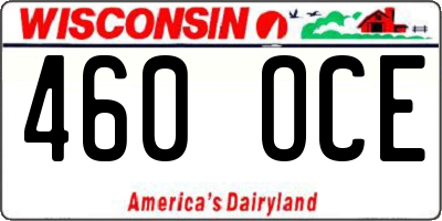 WI license plate 460OCE