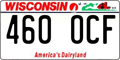 WI license plate 460OCF