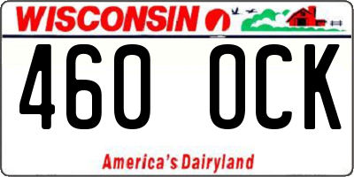 WI license plate 460OCK
