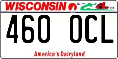 WI license plate 460OCL