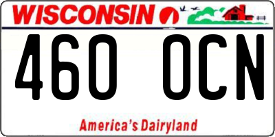 WI license plate 460OCN