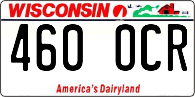 WI license plate 460OCR