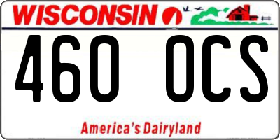 WI license plate 460OCS