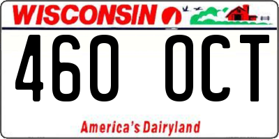 WI license plate 460OCT