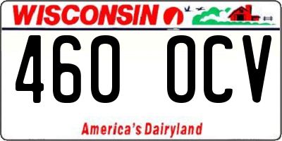 WI license plate 460OCV