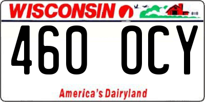 WI license plate 460OCY