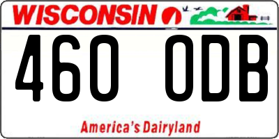 WI license plate 460ODB