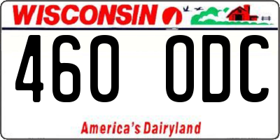 WI license plate 460ODC