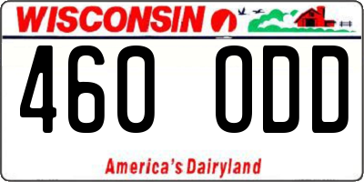 WI license plate 460ODD