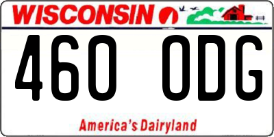 WI license plate 460ODG