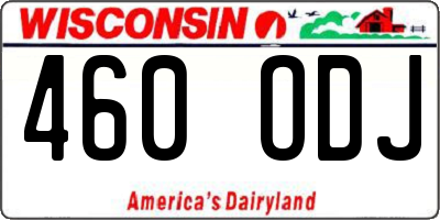 WI license plate 460ODJ