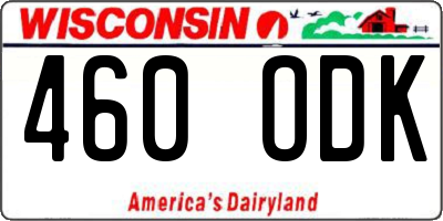 WI license plate 460ODK