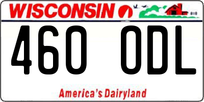 WI license plate 460ODL