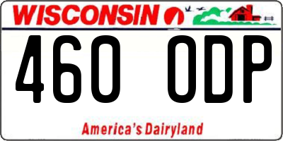 WI license plate 460ODP
