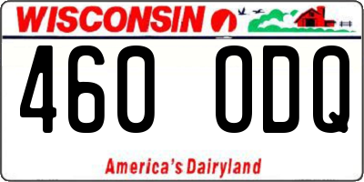 WI license plate 460ODQ