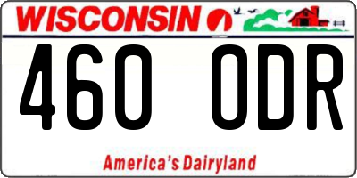 WI license plate 460ODR