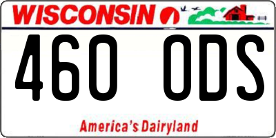 WI license plate 460ODS