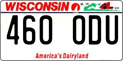 WI license plate 460ODU