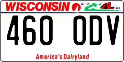 WI license plate 460ODV