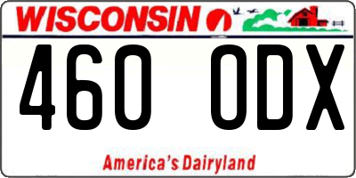 WI license plate 460ODX
