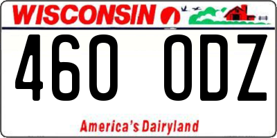 WI license plate 460ODZ