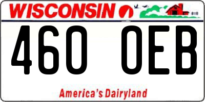 WI license plate 460OEB