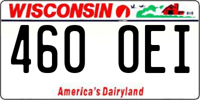 WI license plate 460OEI