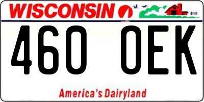 WI license plate 460OEK