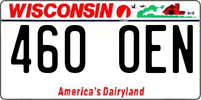 WI license plate 460OEN