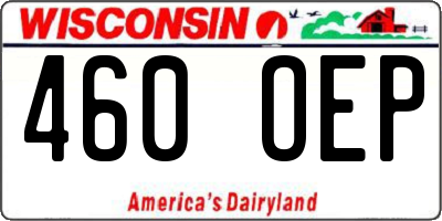 WI license plate 460OEP