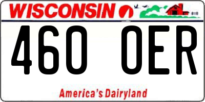 WI license plate 460OER