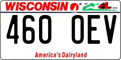 WI license plate 460OEV