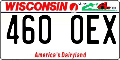 WI license plate 460OEX