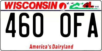 WI license plate 460OFA