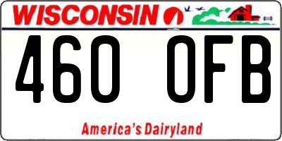 WI license plate 460OFB