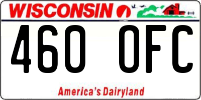 WI license plate 460OFC