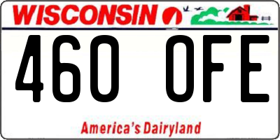 WI license plate 460OFE