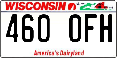 WI license plate 460OFH