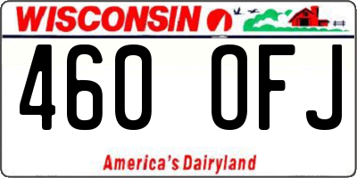 WI license plate 460OFJ