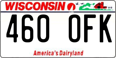 WI license plate 460OFK