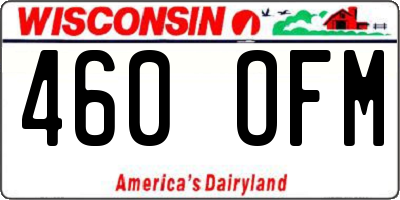 WI license plate 460OFM