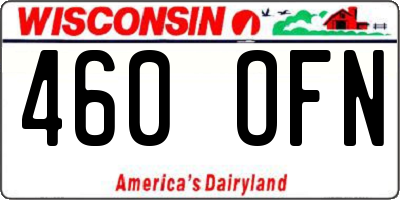 WI license plate 460OFN